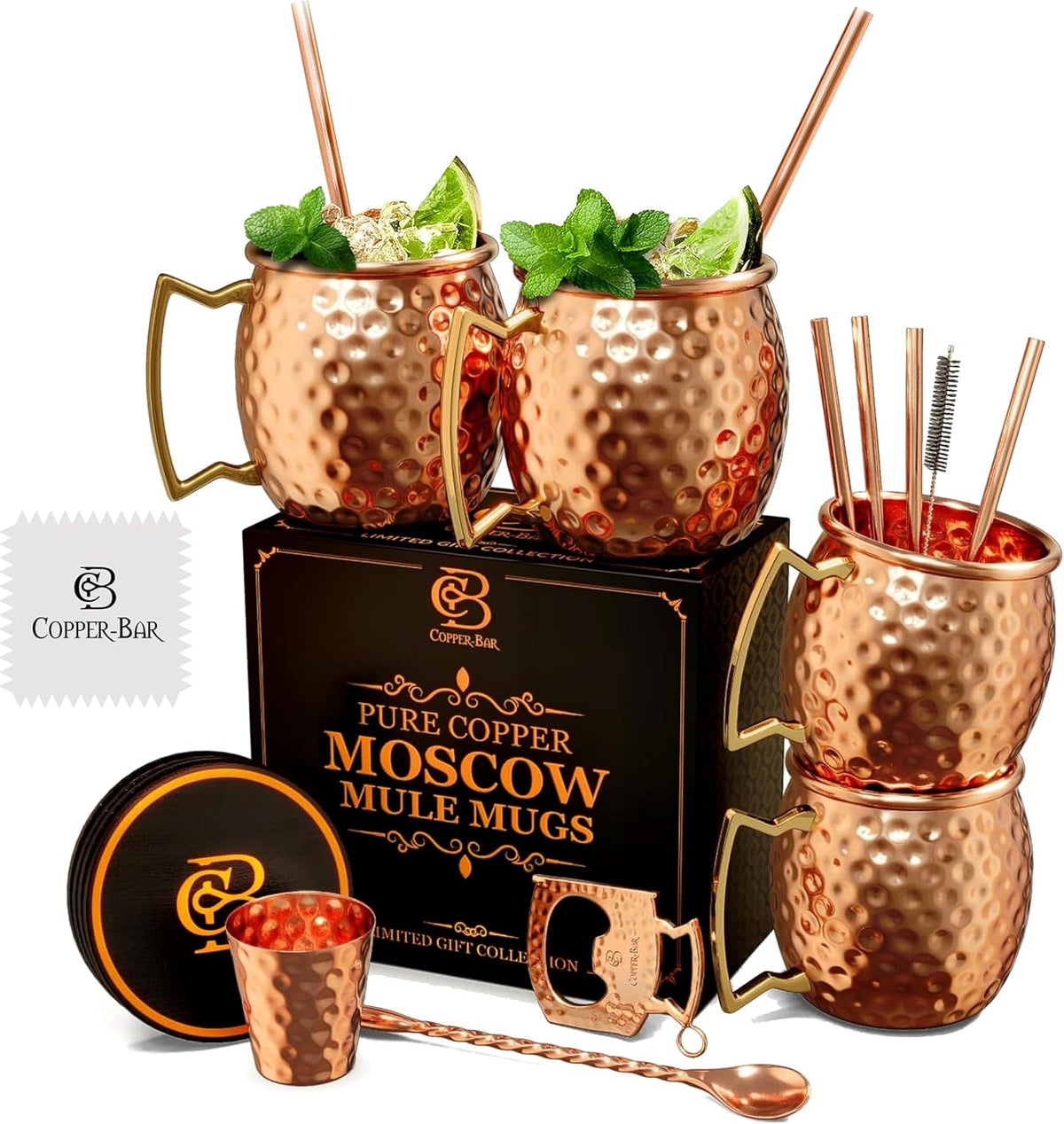 Copper Mug Gift Set — Gathered Warmth | 4 × 16 oz