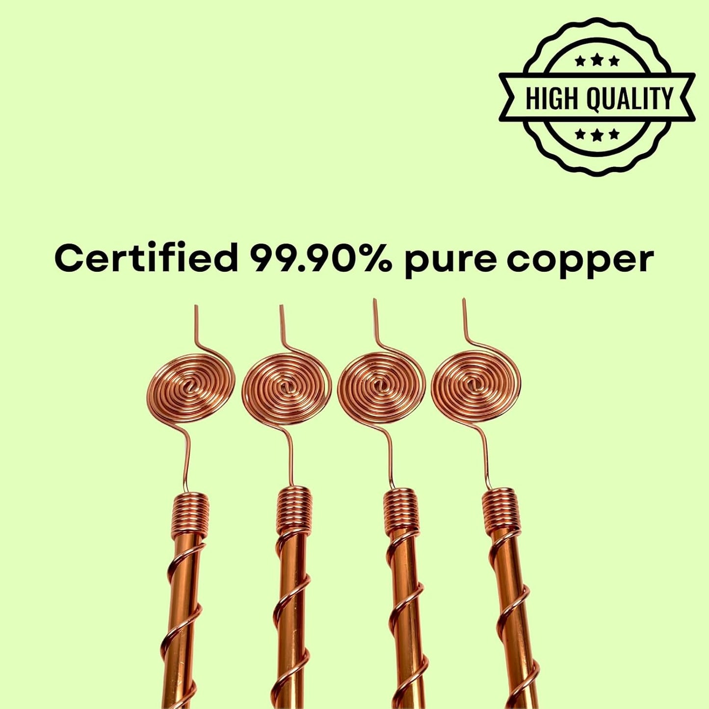 Pure Copper 369 Spiral Energy Antennas – Tesla-Inspired Electroculture Set (4 Pcs)