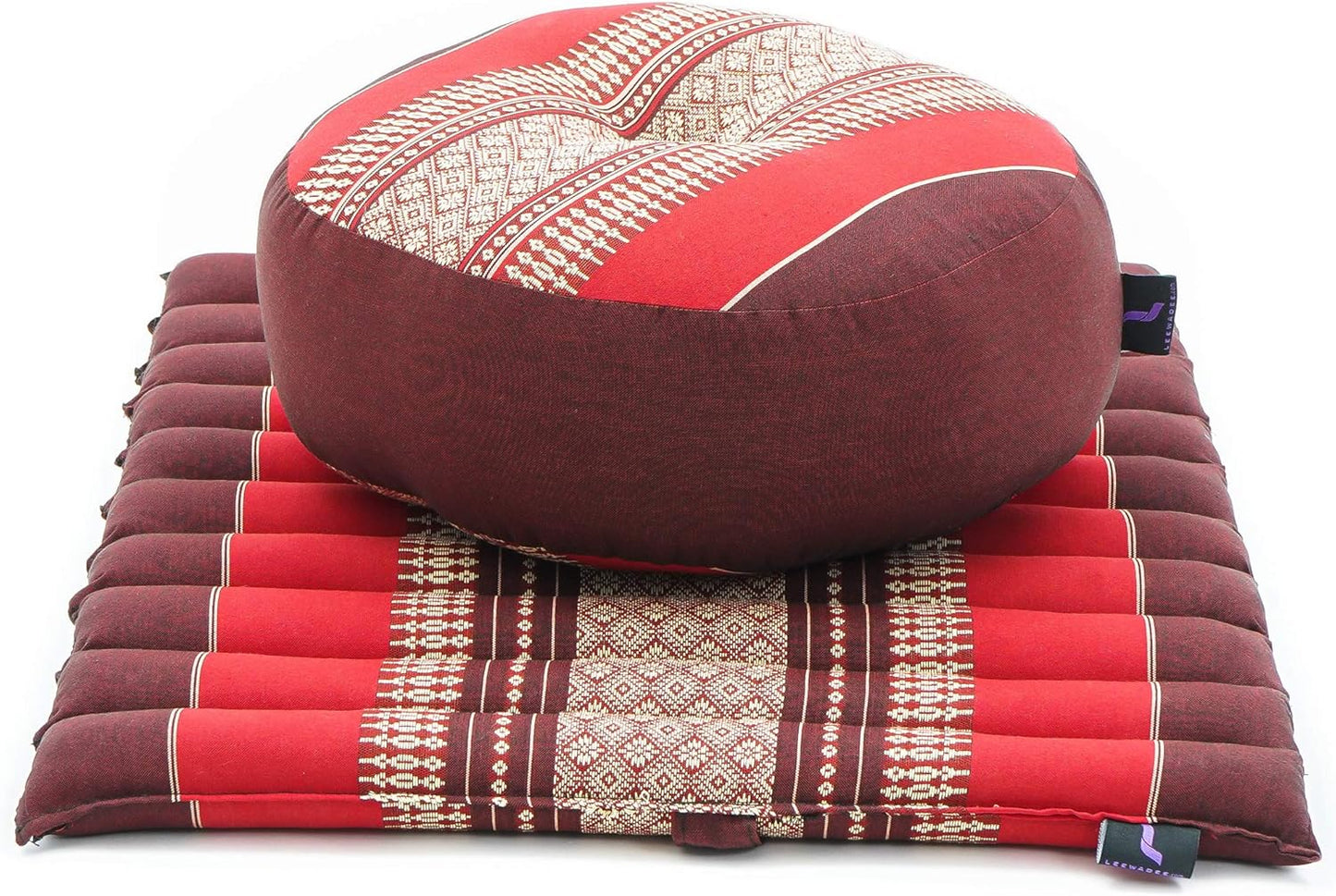 Compact Meditation Cushion Set — Small Zafu & Roll-Up Zabuton with Kapok Fill
