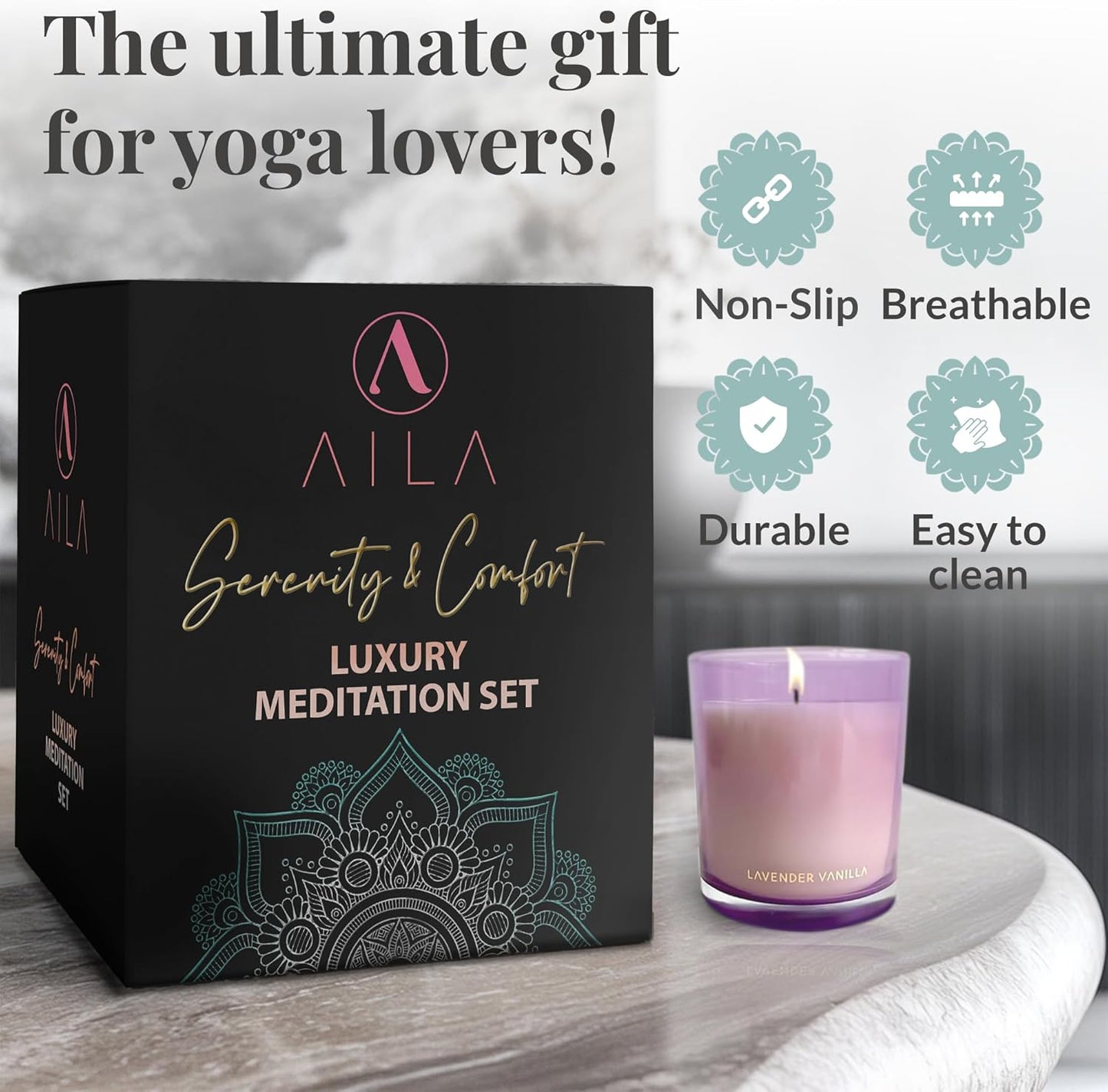 Aila Premium Meditation Cushion — Ergonomic Zafu for Elevated Practice