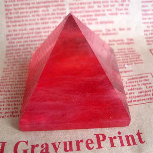 Red Melt Stone Chakra Pyramid – Reiki Energy for Luck, Healing & Meditation