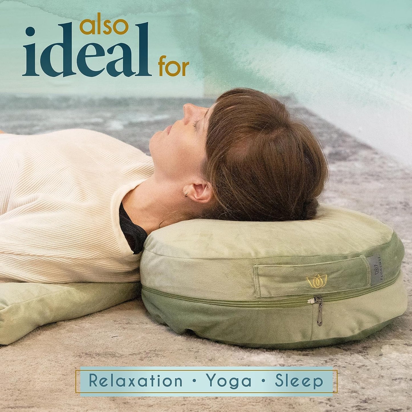 Tibetan Meditation Cushion — Velvet Zafu with Buckwheat Fill