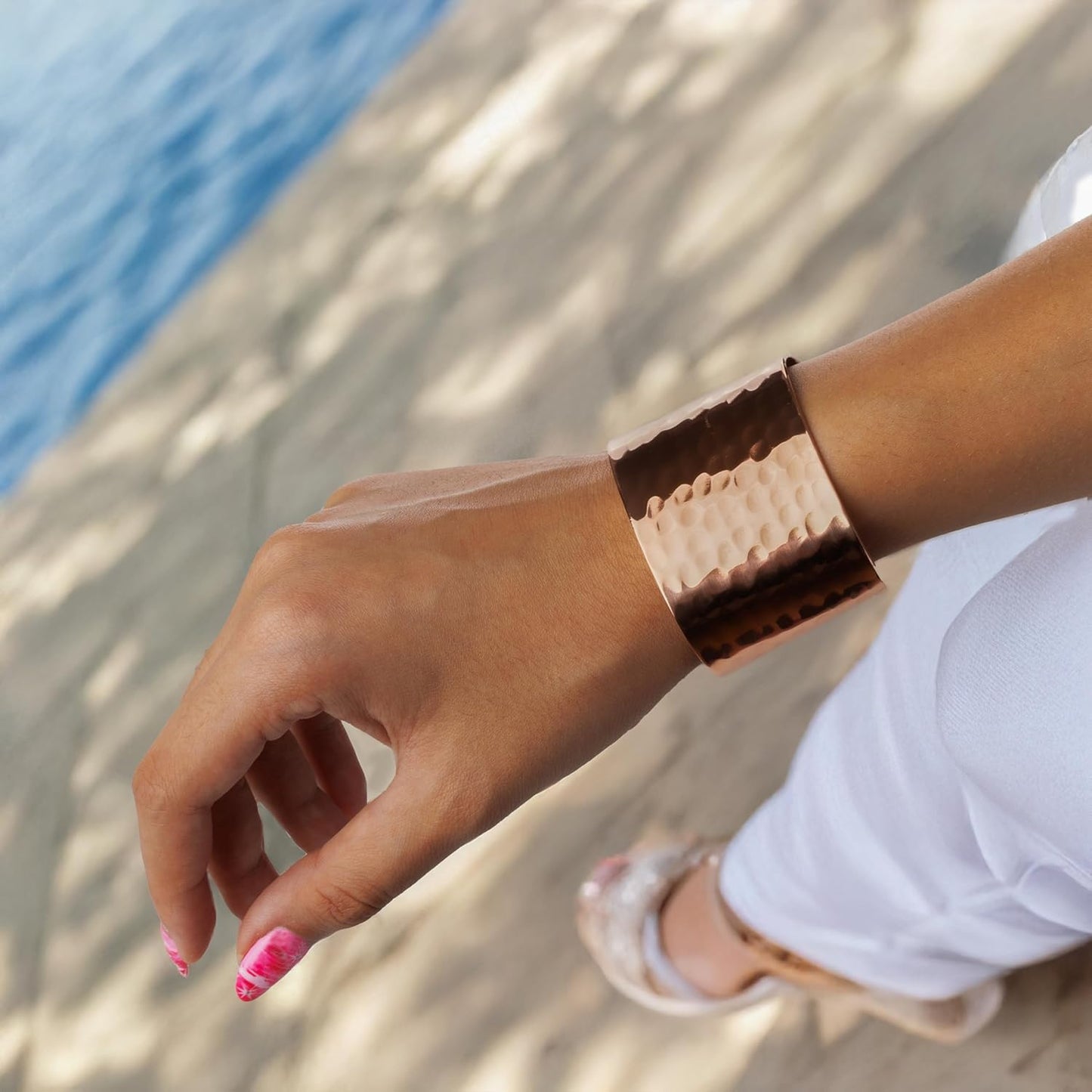Hammered Turkish Copper Cuff Bracelet – 100% Pure