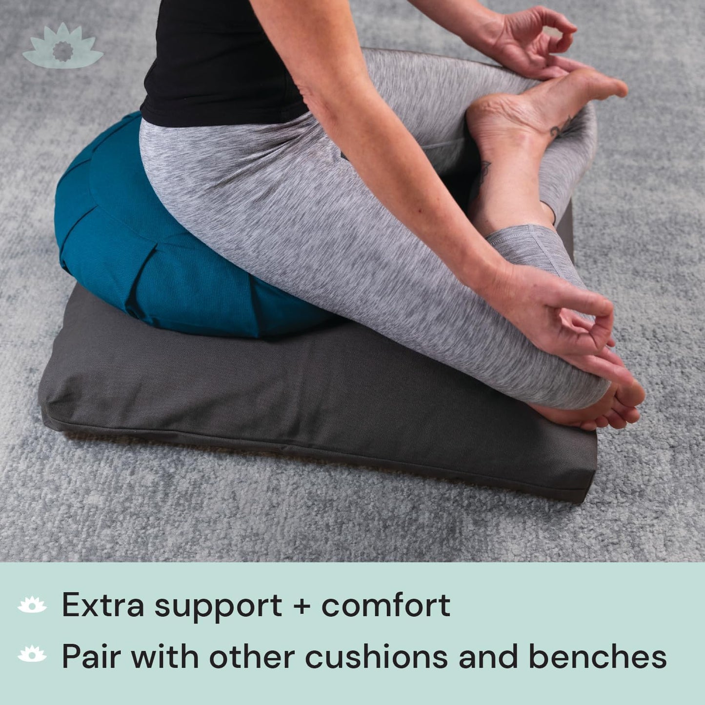 Eclipse Line Zabuton Meditation Cushion — 23" × 23"