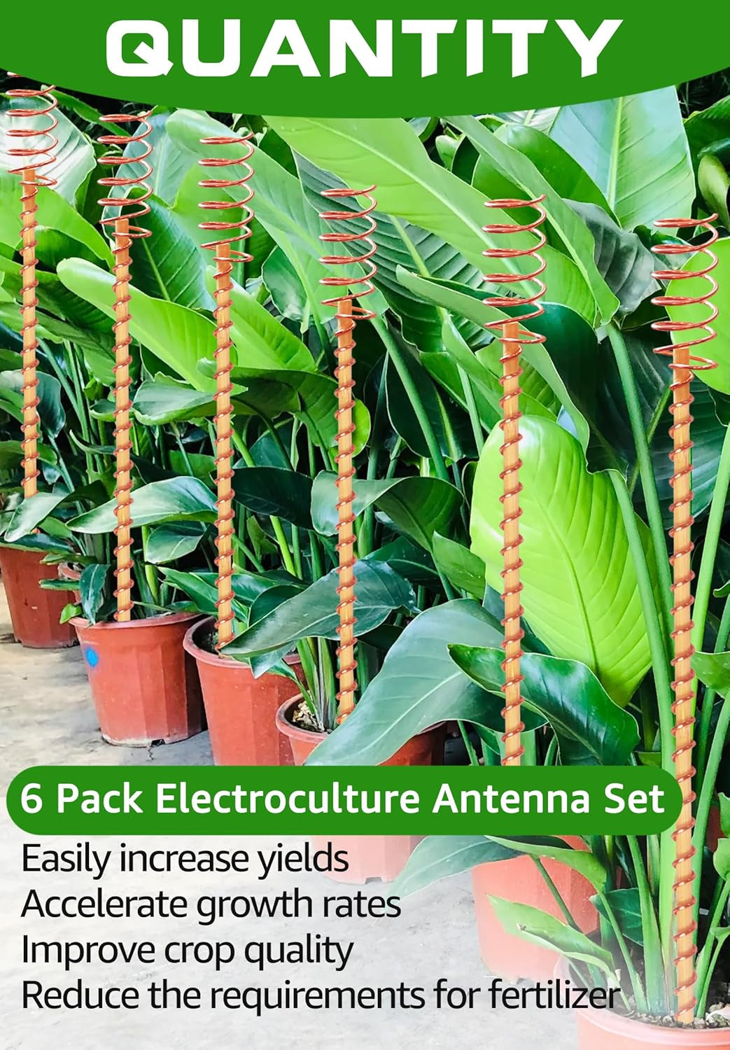 6-Pack Electroculture Copper Gardening Antennas – 15"