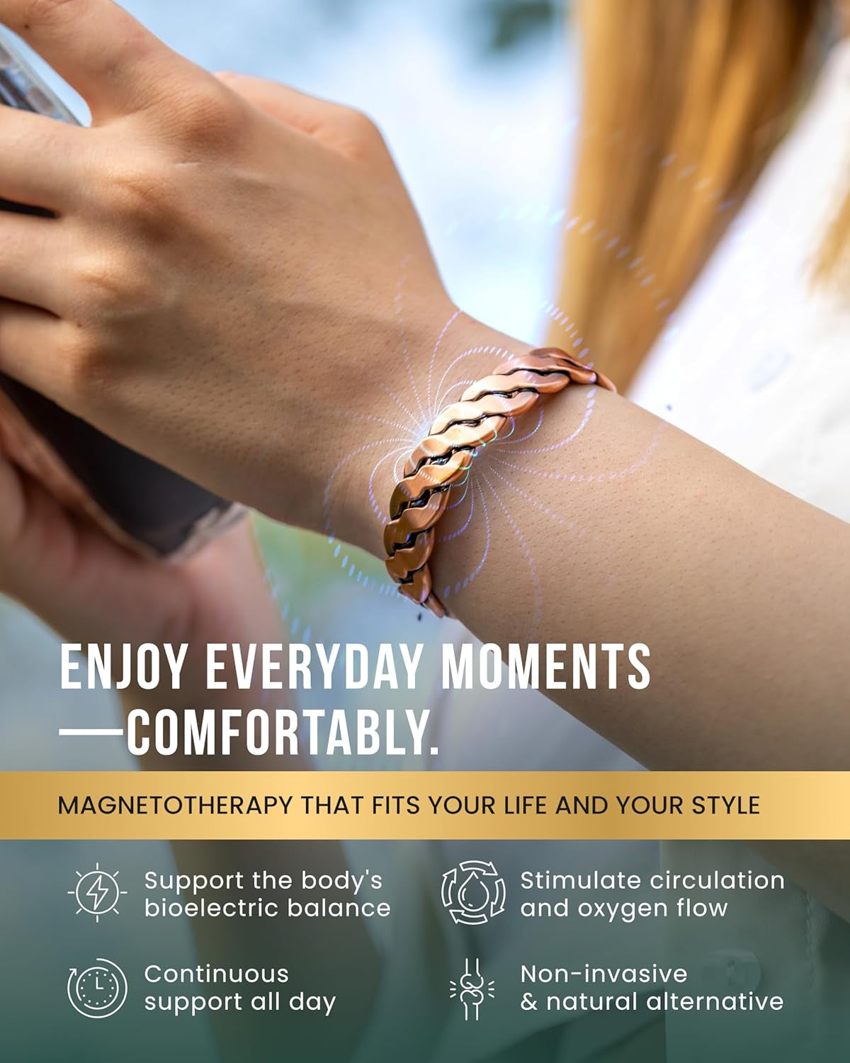 Twisted Magnetic Copper Cuff – Balance, Energy & Style
