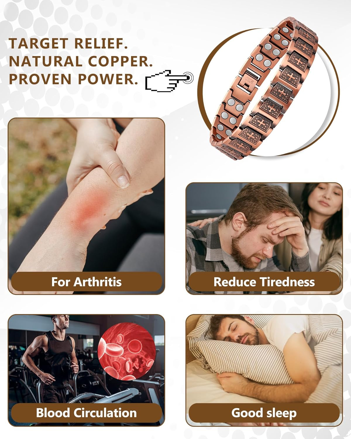 Magnetic Copper Cross Bracelet – 46 Magnets for Wellness