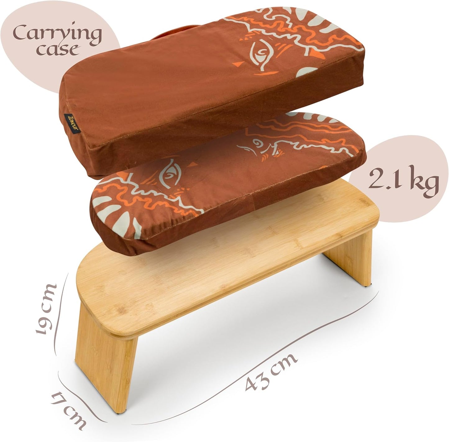 Bamboo Meditation Bench with Cushion — Foldable & Ergonomic