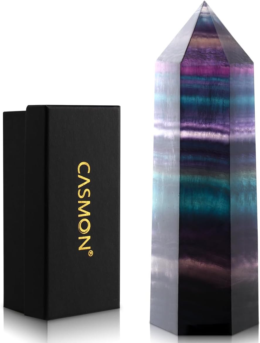 Large Clear Quartz Healing Crystal Wand – 4" Obelisk Tower