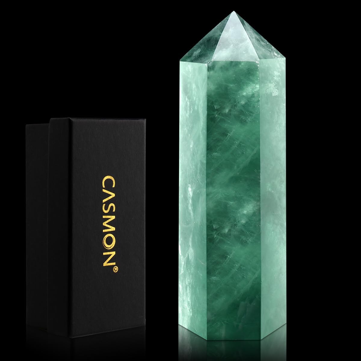 Large Clear Quartz Healing Crystal Wand – 4" Obelisk Tower