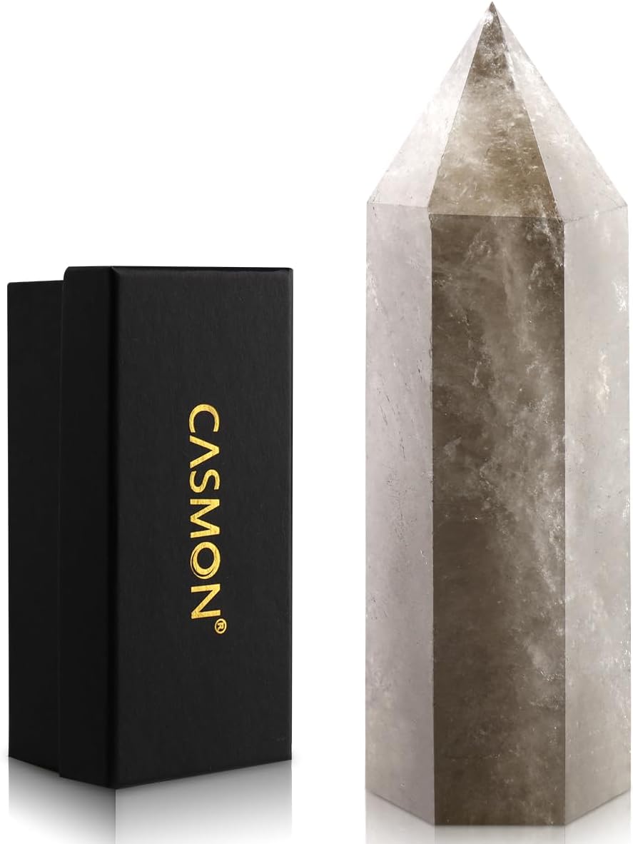Large Clear Quartz Healing Crystal Wand – 4" Obelisk Tower