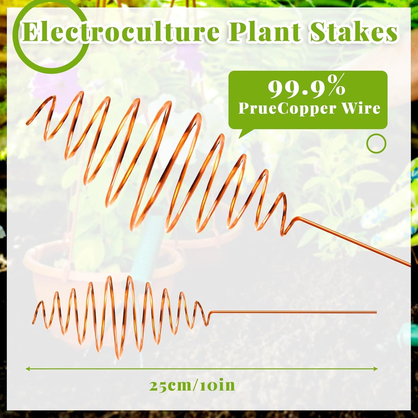 Ether Antennas for Plants – 6 Copper Electroculture Stakes for Growth & Abundance