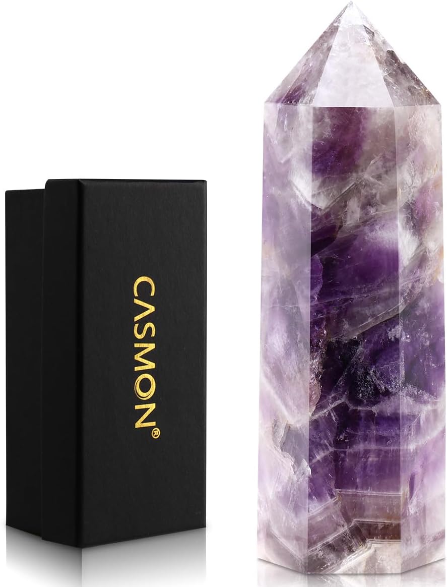 Large Clear Quartz Healing Crystal Wand – 4" Obelisk Tower