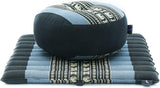 Compact Meditation Cushion Set — Small Zafu & Roll-Up Zabuton with Kapok Fill