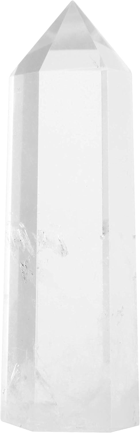 Clear Quartz Crystal Wand Obelisk – Polished 6-Faceted Point