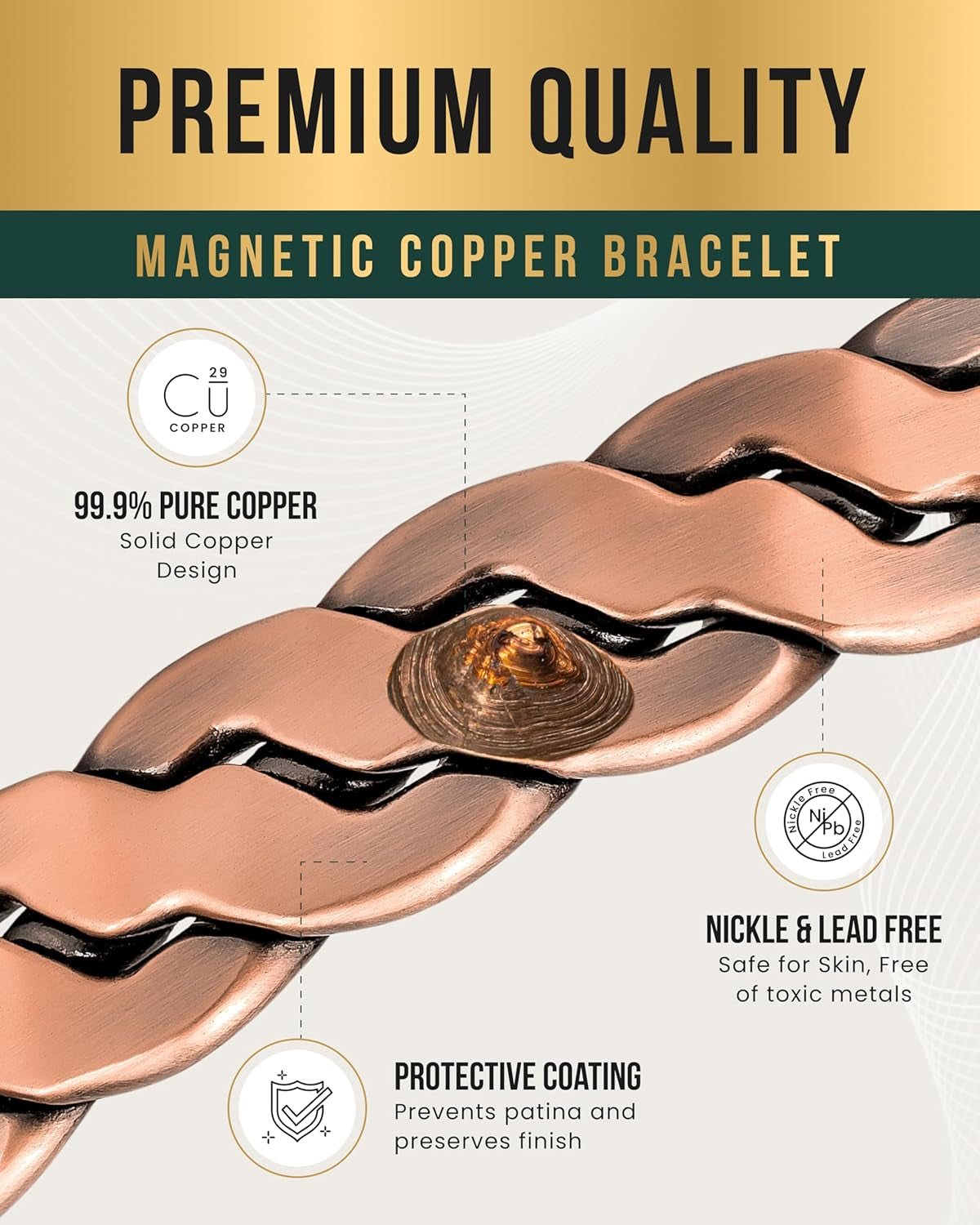 Twisted Magnetic Copper Cuff – Balance, Energy & Style