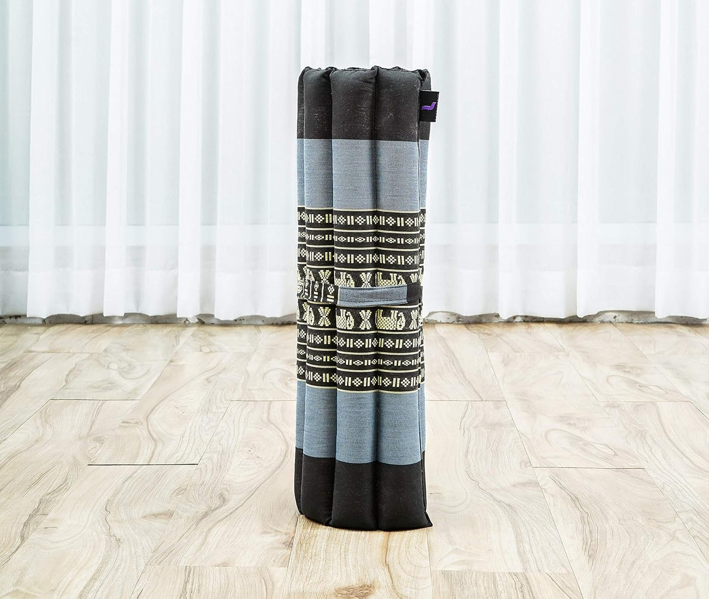 Compact Meditation Cushion Set — Small Zafu & Roll-Up Zabuton with Kapok Fill