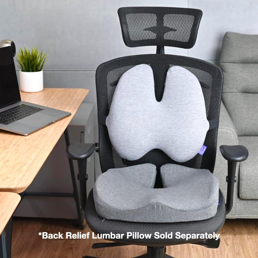 Ergonomic Pressure Relief Seat Cushion — Extra-Dense Memory Foam