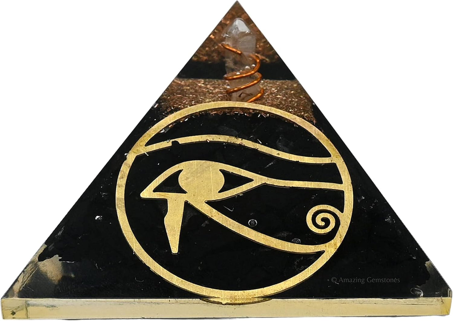 Black Tourmaline Orgone Pyramid – Lotus Flower of Life Energy Generator for Protection & Healing