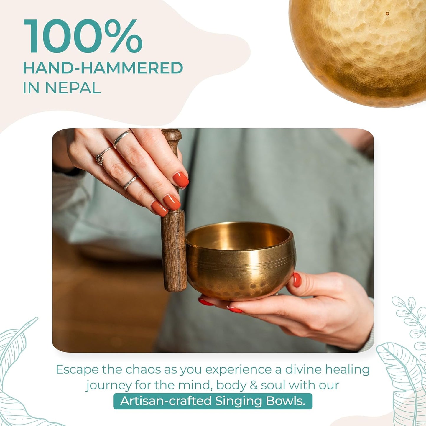 Tibetan Singing Bowl Set — Handcrafted Sound Healing Instrument for Meditation & Mindfulness