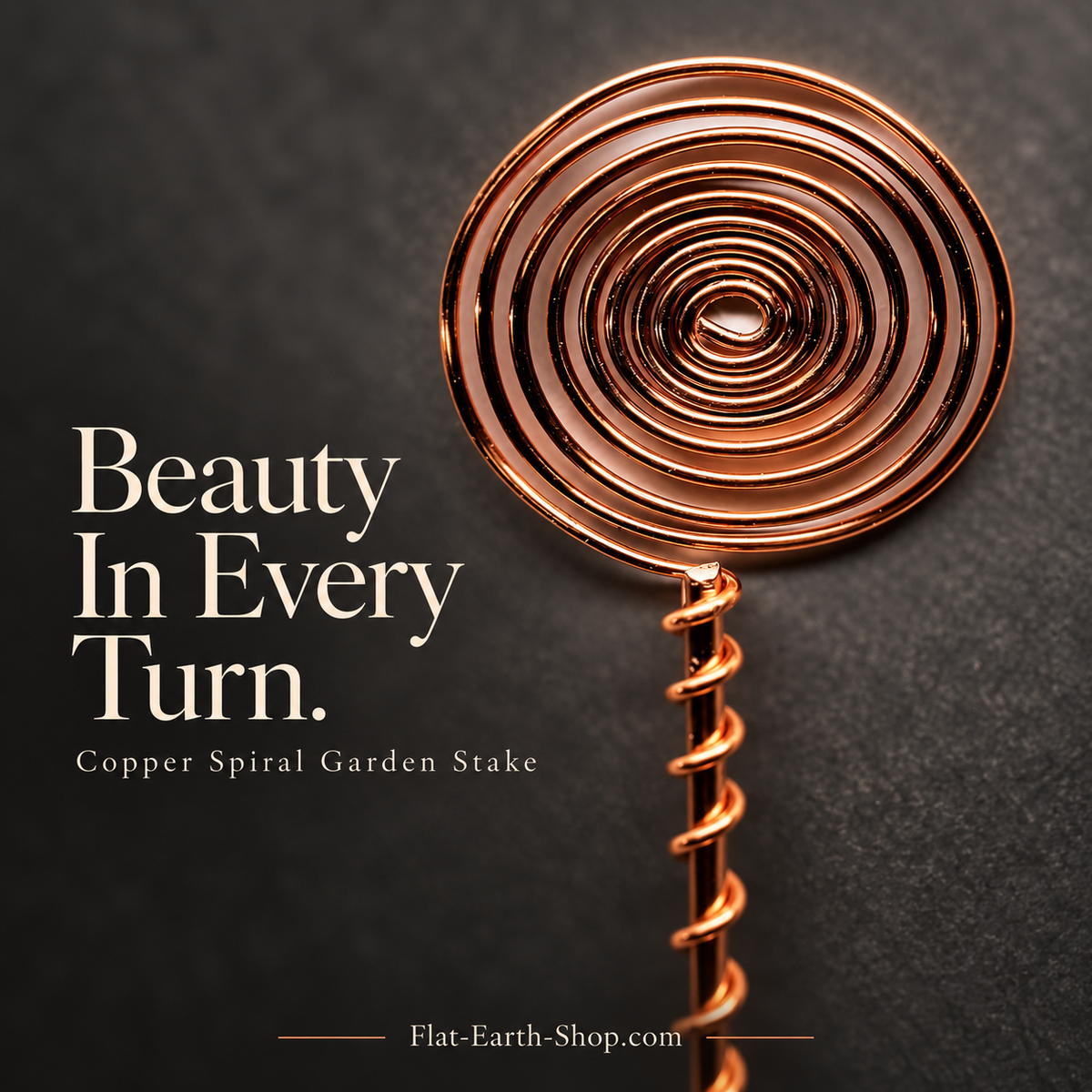 5 copper sun-spiral stakes · 18-inch