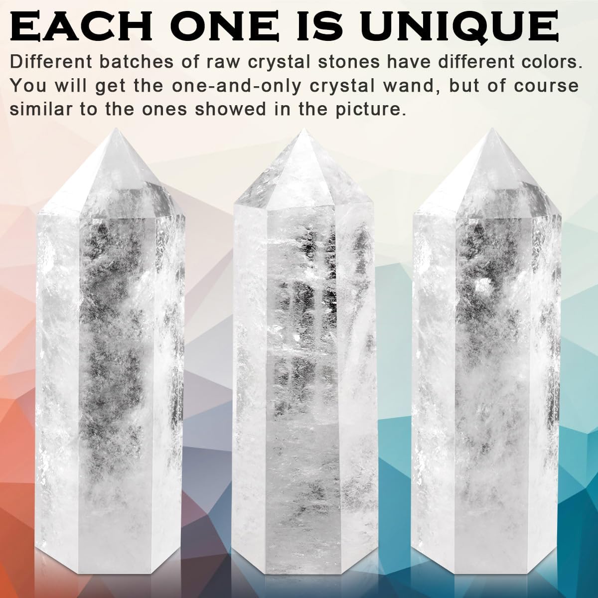 Large Clear Quartz Healing Crystal Wand – 4" Obelisk Tower