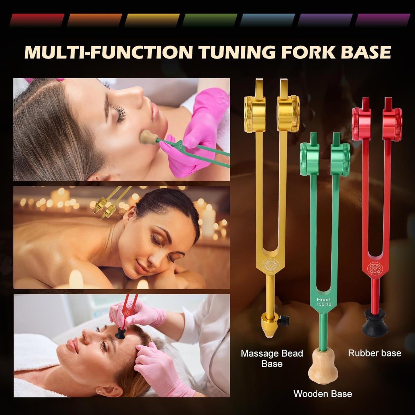 8-Piece Weighted Chakra & Soul Purpose Tuning Fork Set