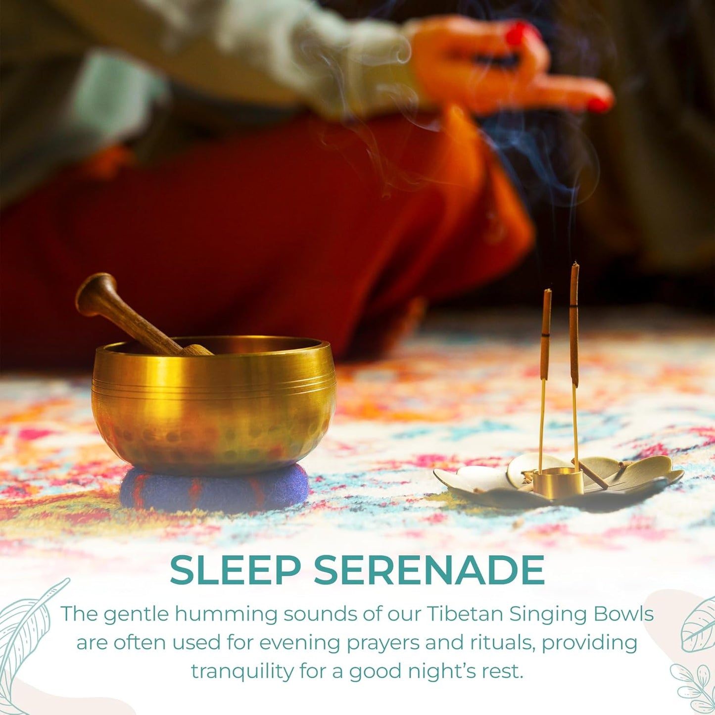 Tibetan Singing Bowl Set — Handcrafted Sound Healing Instrument for Meditation & Mindfulness