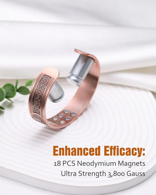 Copper Magnetic Cuff Bracelet — Tree of Life Design — product image 3