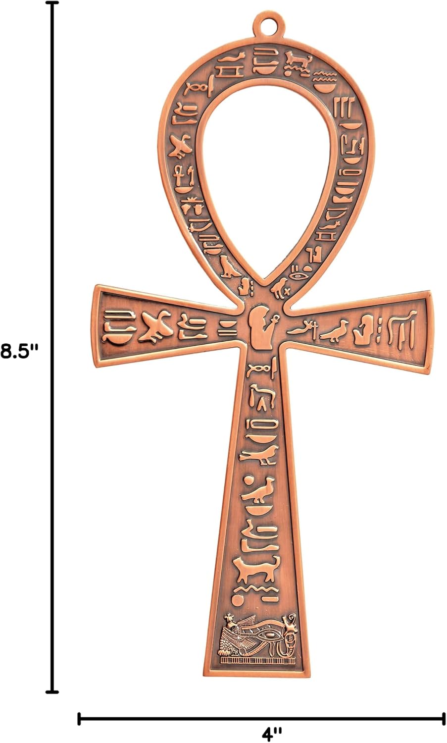 Egyptian Ankh Wall Art — 8.5″ Metal Cross, Antique Copper Finish