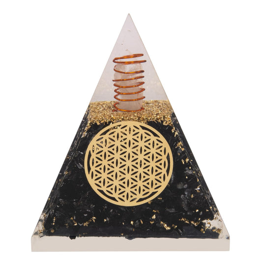 Black Tourmaline Orgonite Pyramid & Pendant Set – Energy Cleansing & Protection