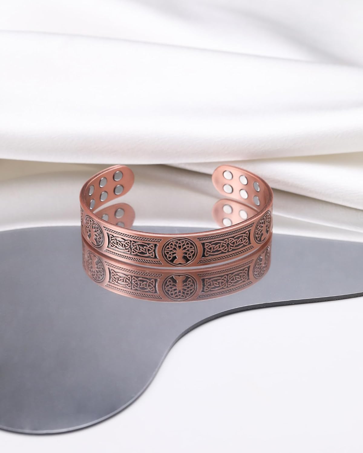 Copper Magnetic Cuff Bracelet — Tree of Life Design — product image 9