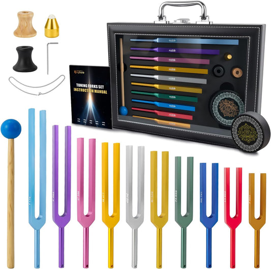 Multi-Color Chakra Tuning Forks (174-963Hz) - Tune in the Healing Frequencies