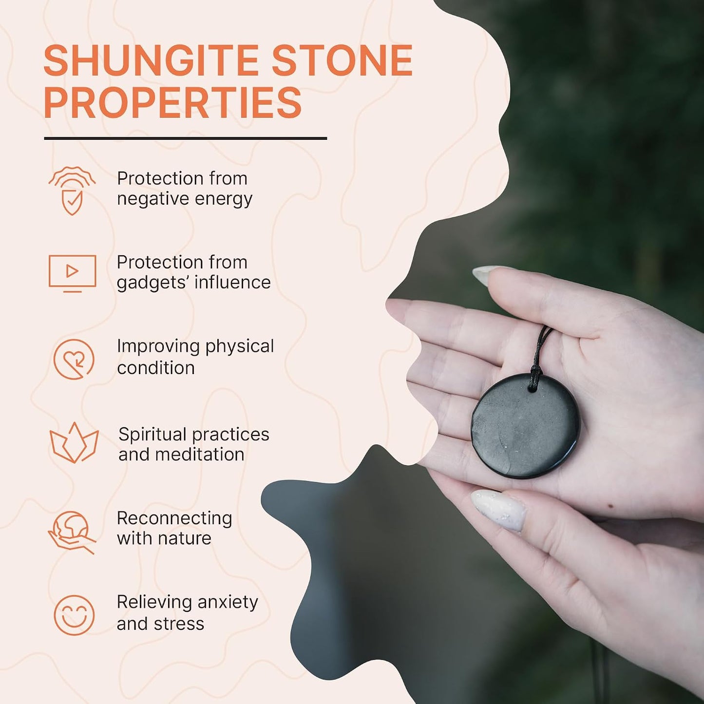 Round Shungite Pendant Necklace