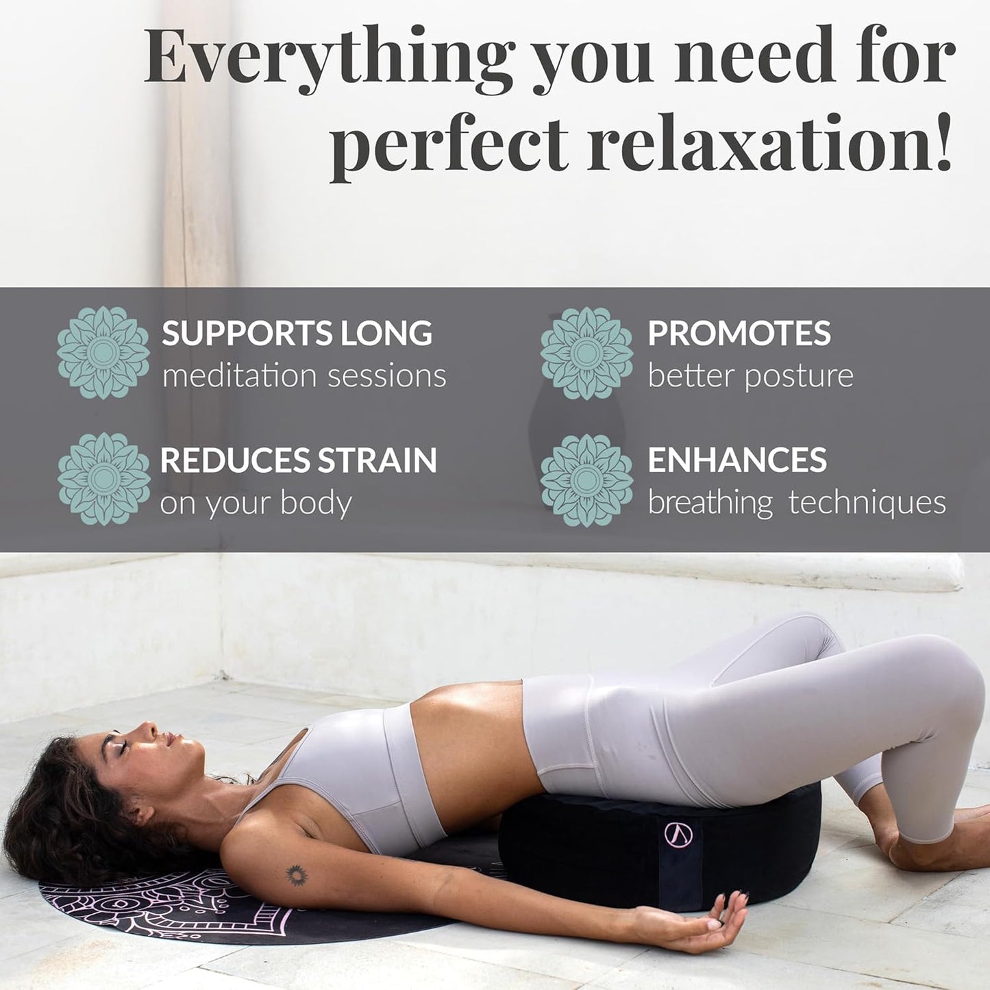 Aila Premium Meditation Cushion — Ergonomic Zafu for Elevated Practice