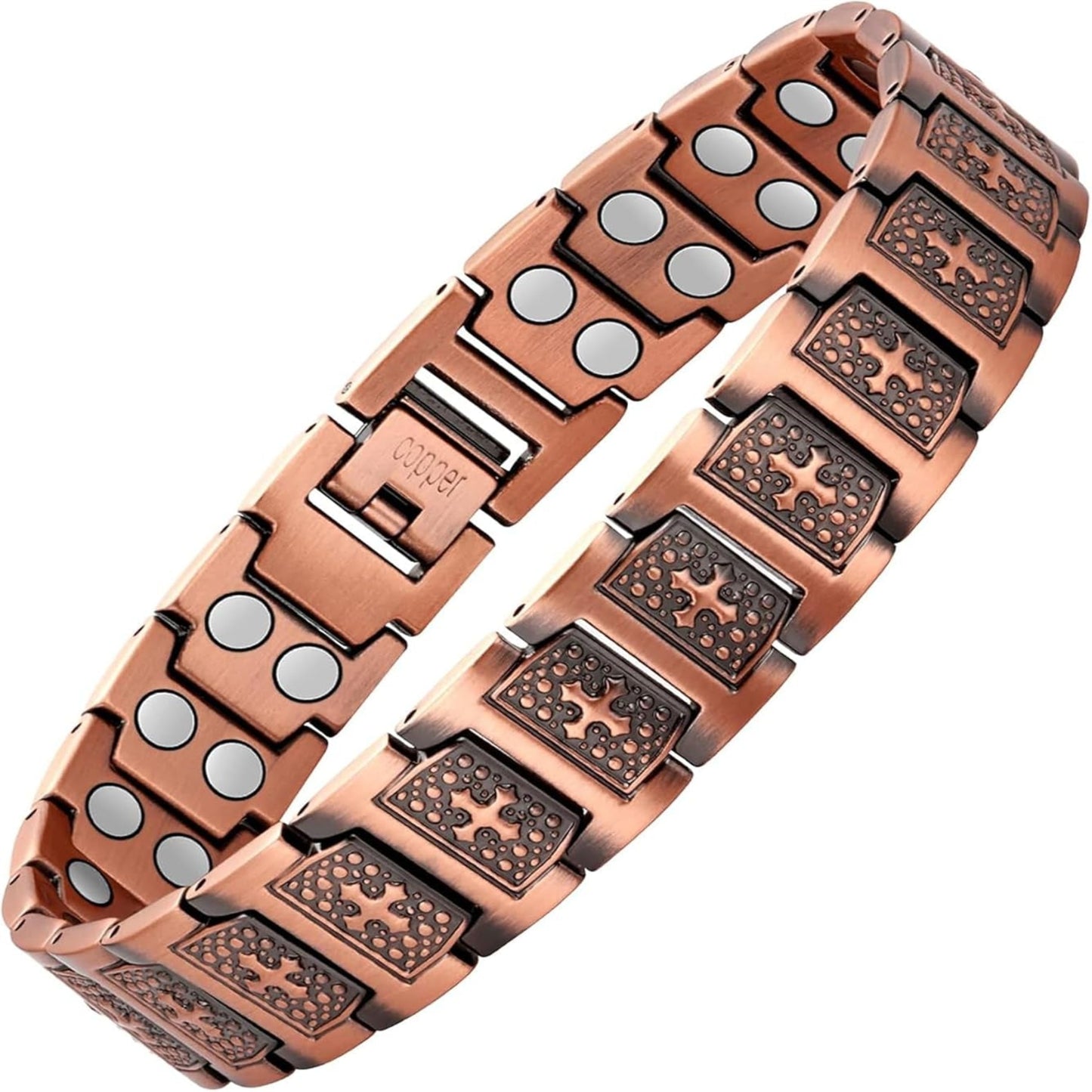 Magnetic Copper Cross Bracelet – 46 Magnets for Wellness
