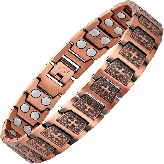 Magnetic Copper Cross Bracelet β 46 Magnets for Wellness