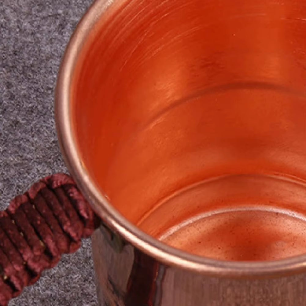 400Ml Pure Copper Beer Mug with Engraved Handle Water Tea Milk Cup Moscow Drinkware Tableware Mugs for Home Kitchen Bar Cups