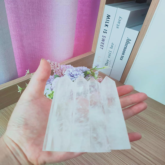 Clear Quartz Crystal Wand Obelisk – Polished 6-Faceted Point