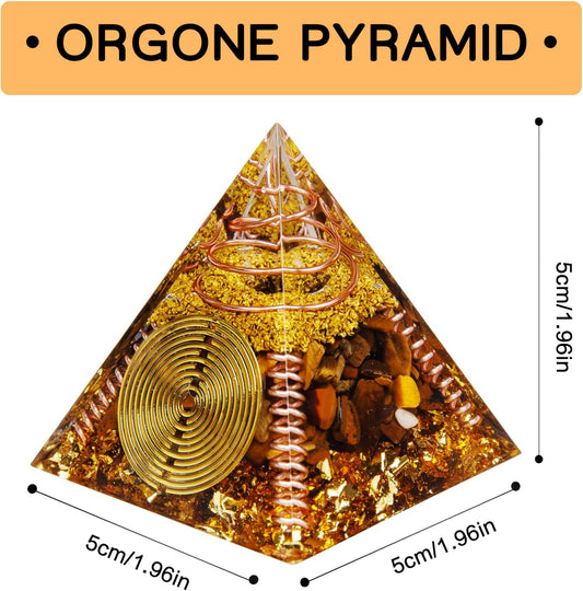 Handmade Tiger’s Eye Orgone Pyramid – Powerful Energy Generator for Protection & Prosperity