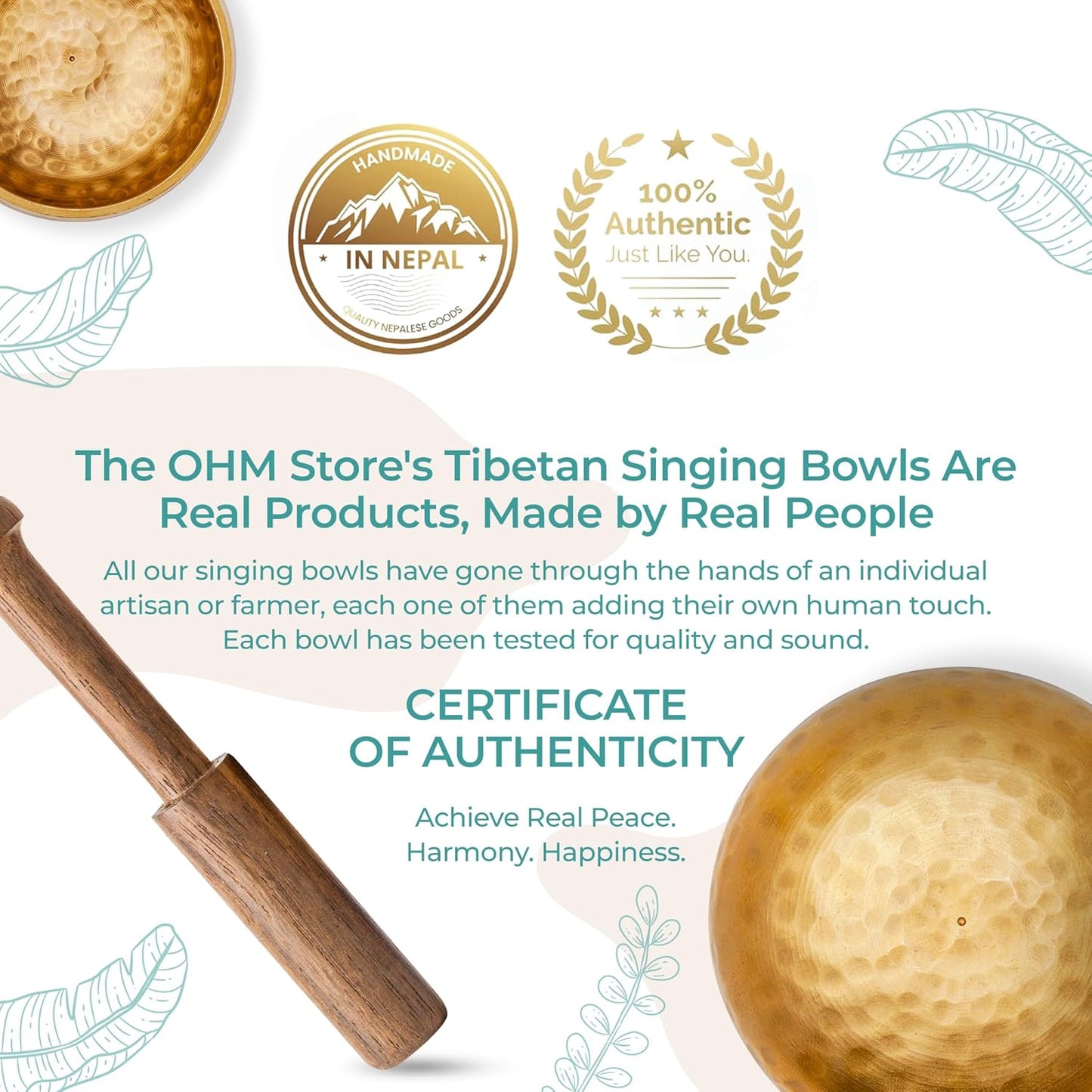 Tibetan Singing Bowl Set — Handcrafted Sound Healing Instrument for Meditation & Mindfulness