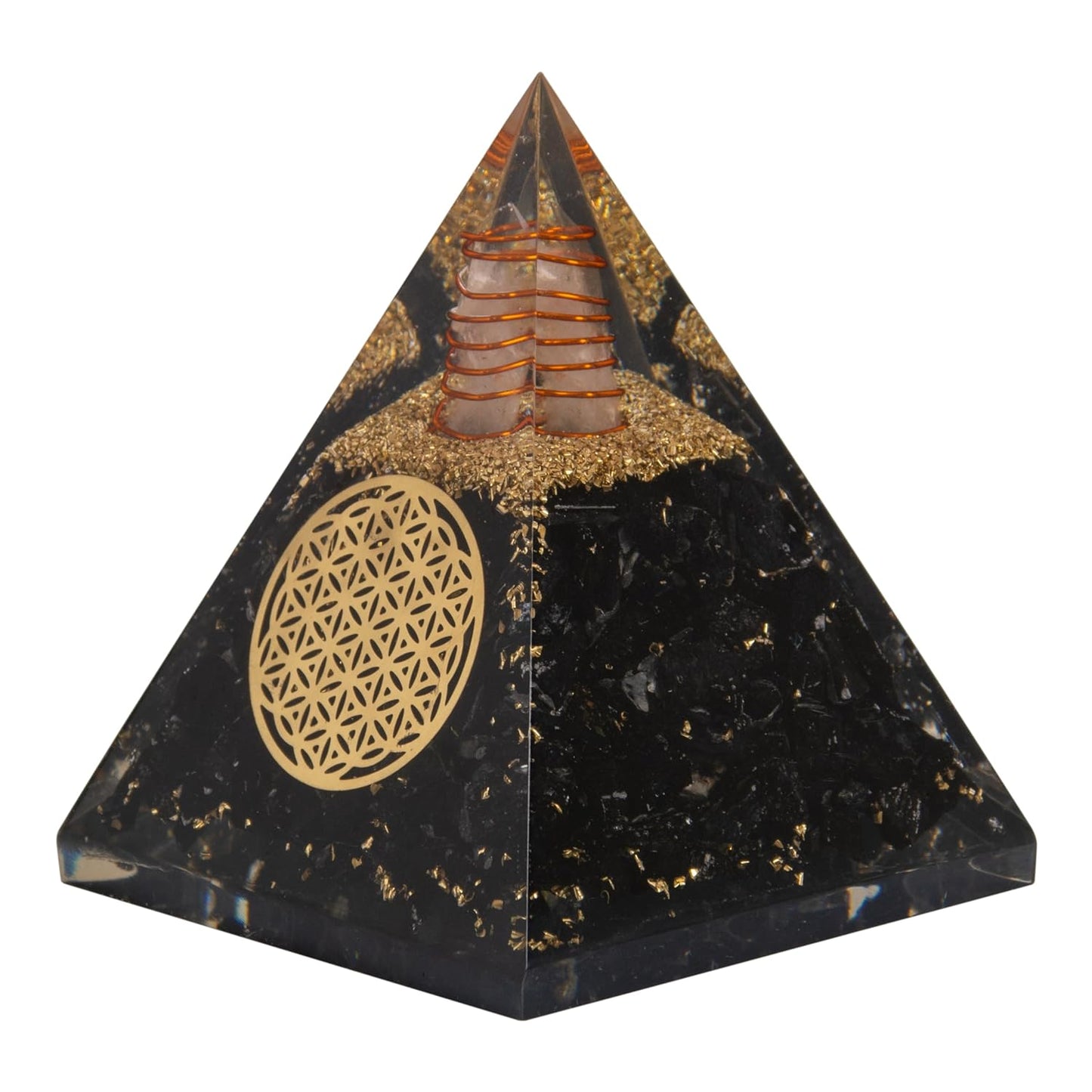 Black Tourmaline Orgonite Pyramid & Pendant Set – Energy Cleansing & Protection