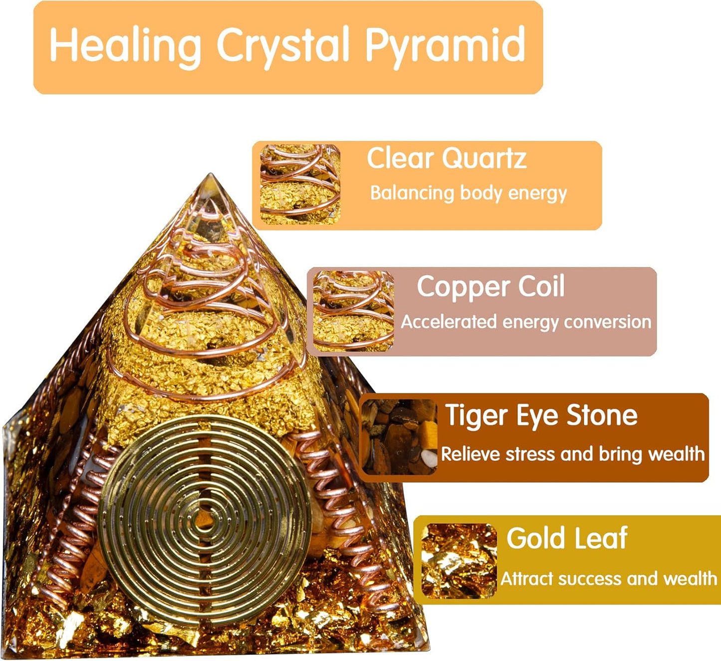 Handmade Tiger’s Eye Orgone Pyramid – Powerful Energy Generator for Protection & Prosperity