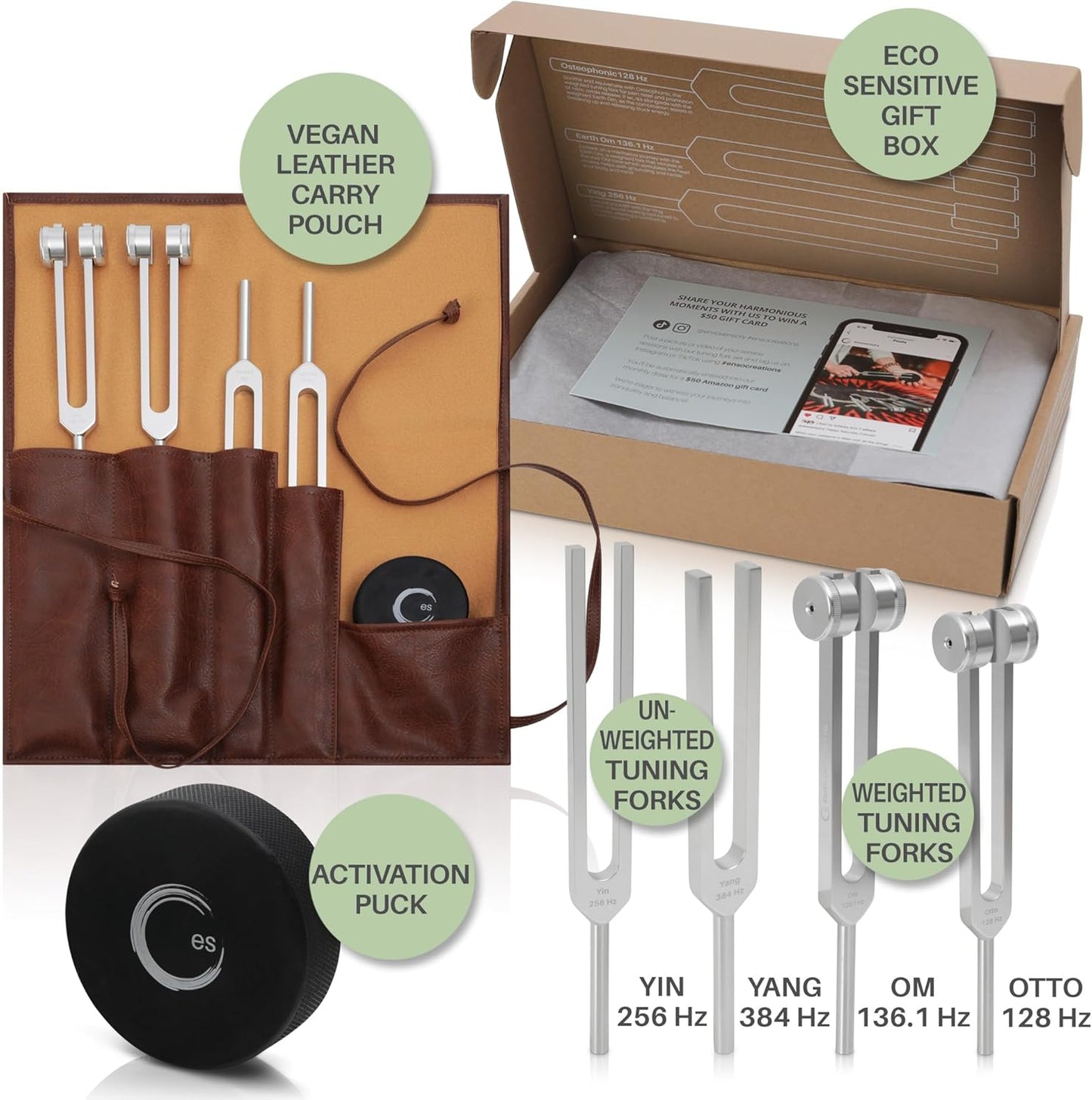 Resonance Healing Tuning Fork Set – 128Hz, 136.1Hz, 256Hz & 384Hz