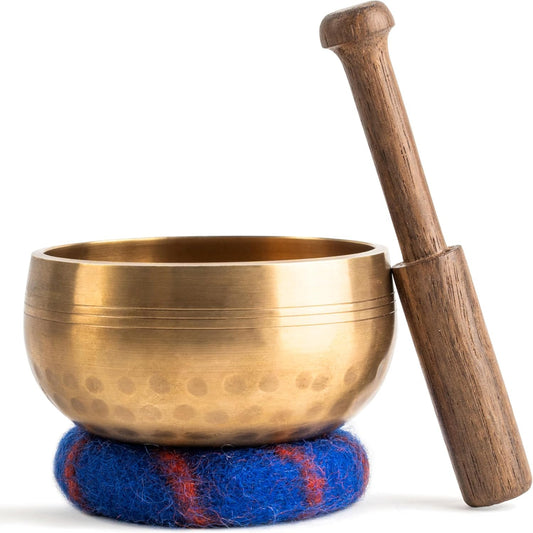 Tibetan Singing Bowl Set — Handcrafted Sound Healing Instrument for Meditation & Mindfulness