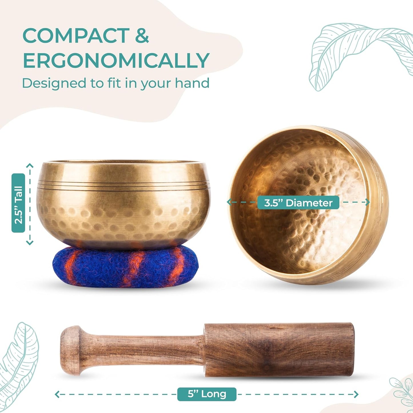 Tibetan Singing Bowl Set — Handcrafted Sound Healing Instrument for Meditation & Mindfulness