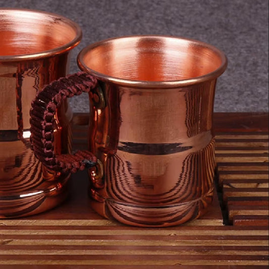 400Ml Pure Copper Beer Mug with Engraved Handle Water Tea Milk Cup Moscow Drinkware Tableware Mugs for Home Kitchen Bar Cups