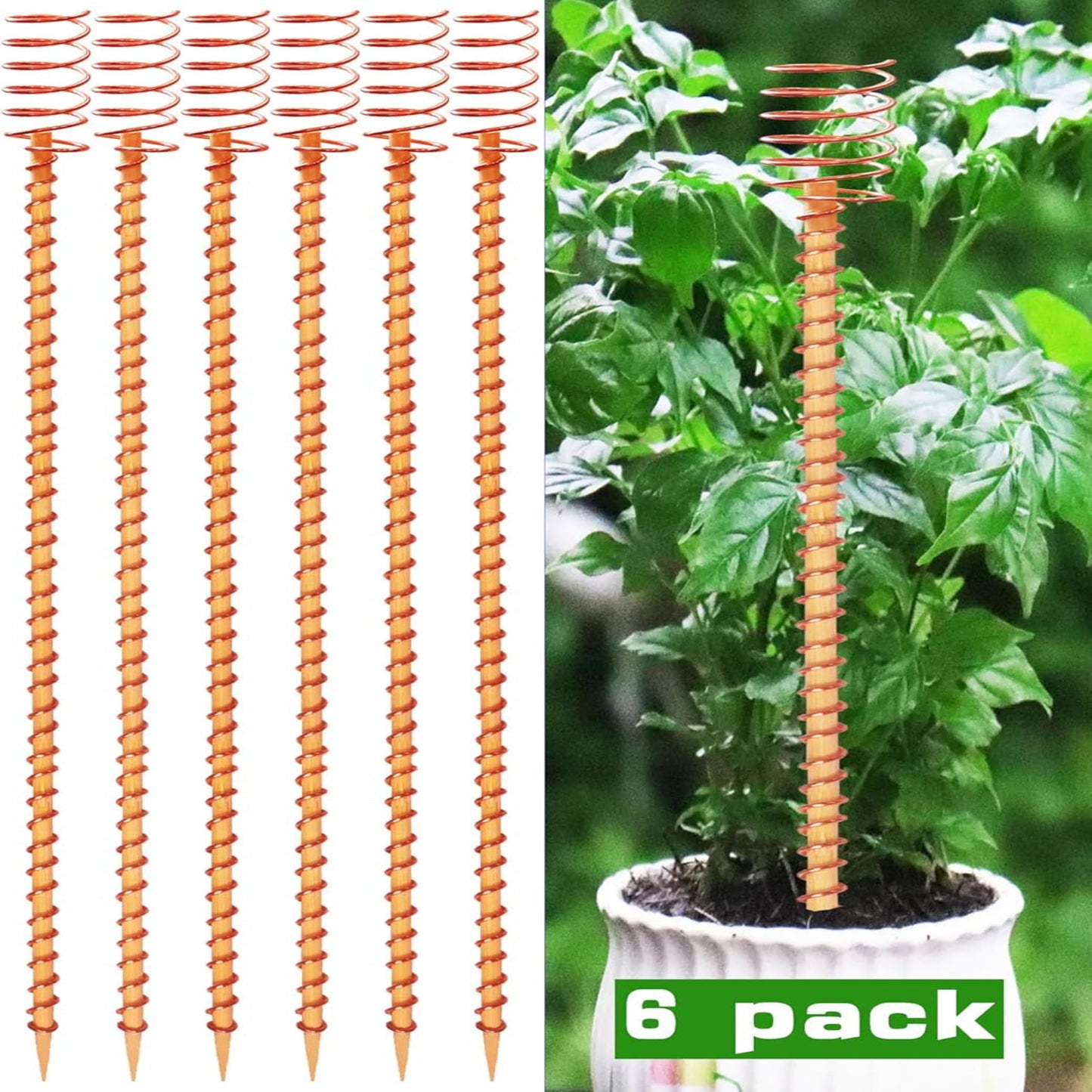 6-Pack Electroculture Copper Gardening Antennas – 15"