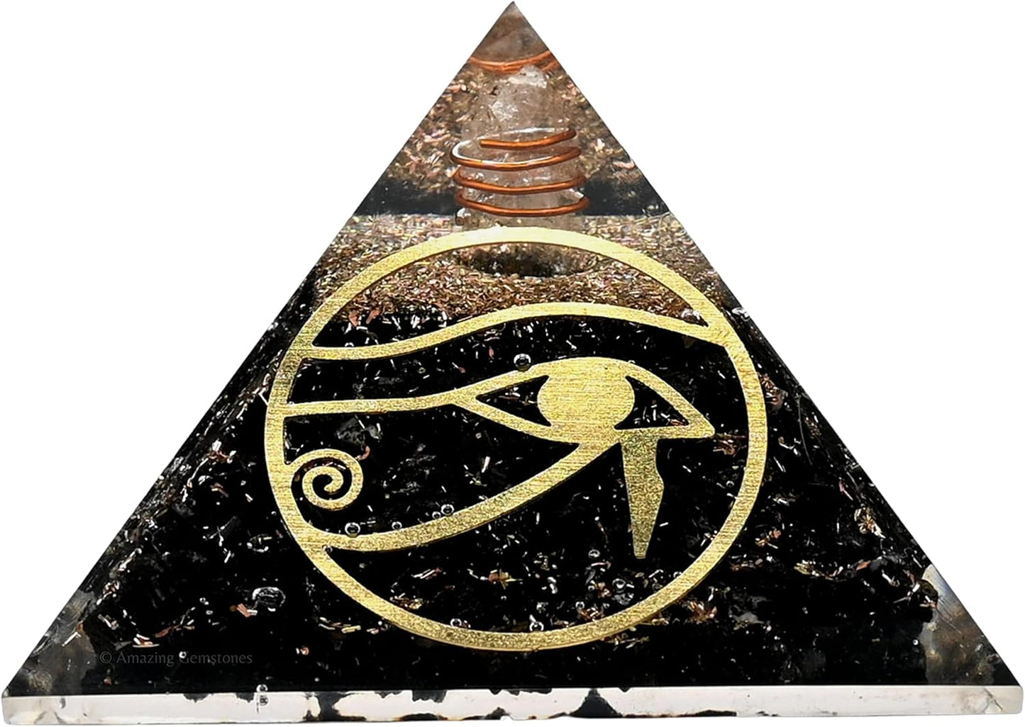 Black Tourmaline Orgone Pyramid – Lotus Flower of Life Energy Generator for Protection & Healing