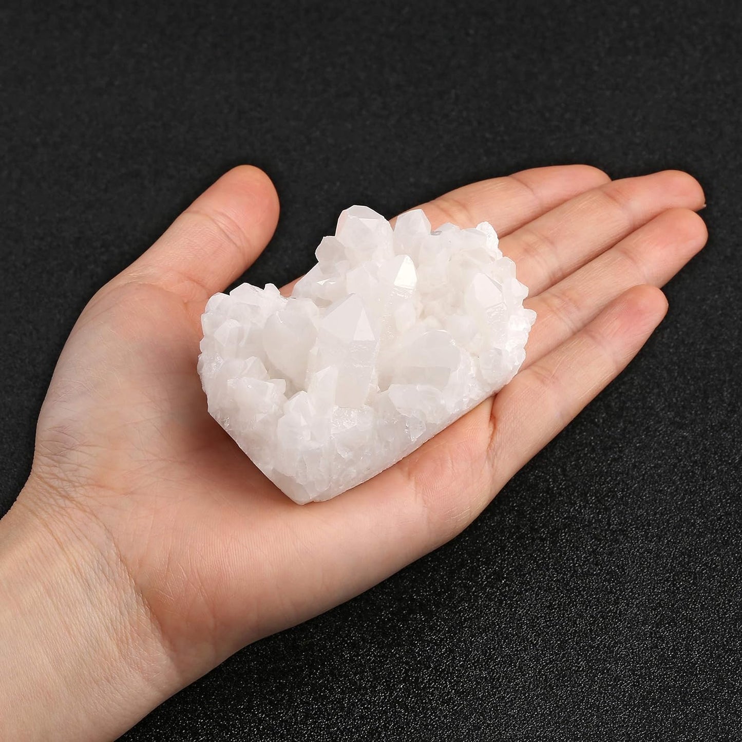 Healing Clear Quartz Crystal Cluster Geode – Natural Titanium Coated Druzy Mineral